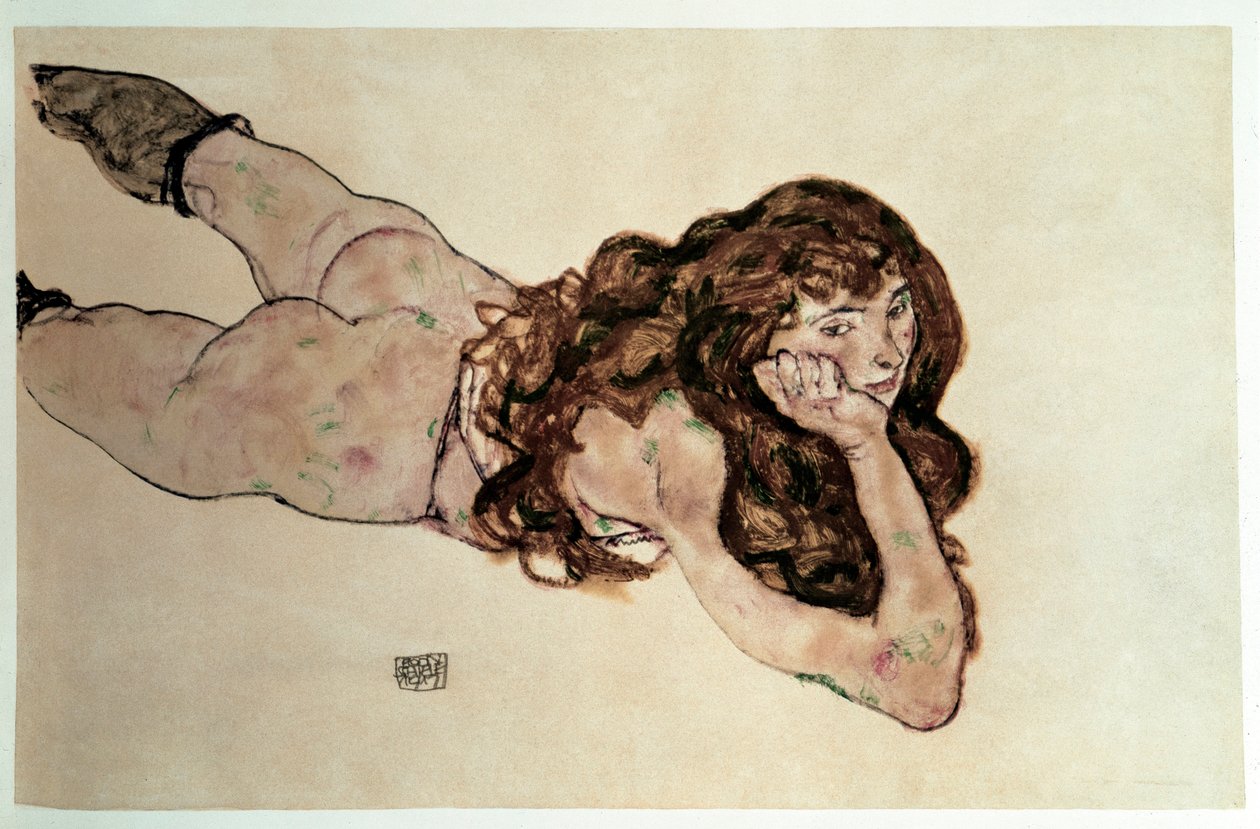 Nudo femminile con pancia piatta. Disegno di Egon Schiele da Egon Schiele