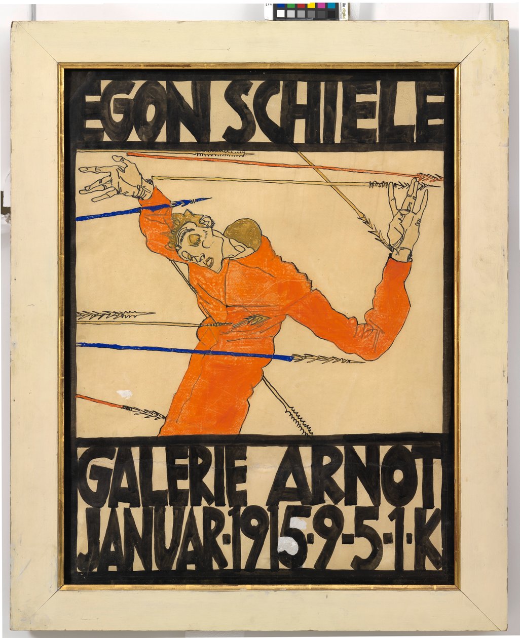 Plakat der Egon Schiele-Ausstellung in der Galerie Arnot da Egon Schiele