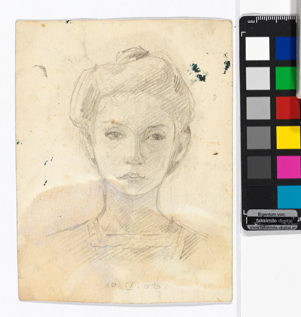 Ritratto di una ragazza; sul retro: disegni di animali da Egon Schiele