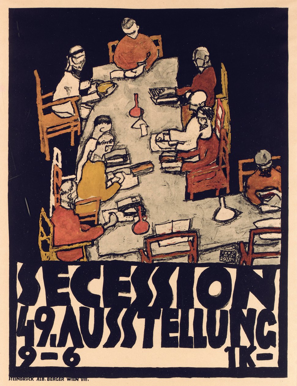Poster pubblicitario per la mostra Secession 49 da Egon Schiele