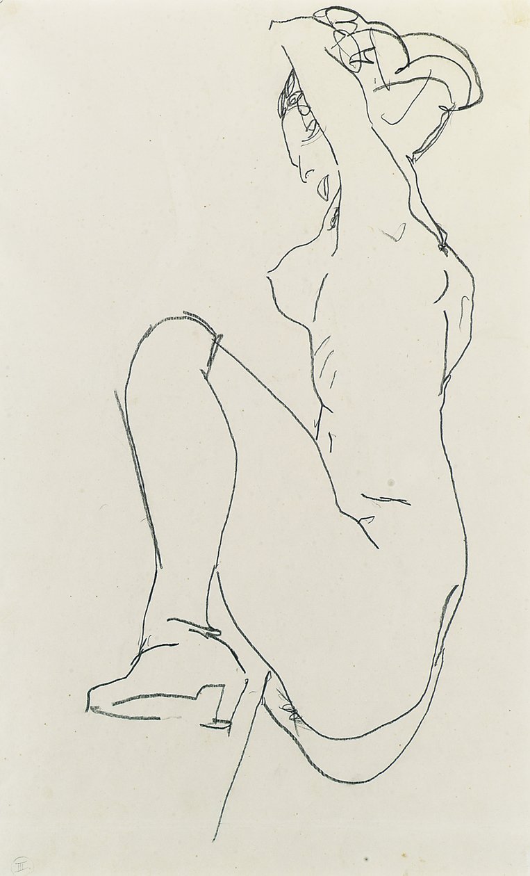 Nudo femminile prostrato, 1913 da Egon Schiele