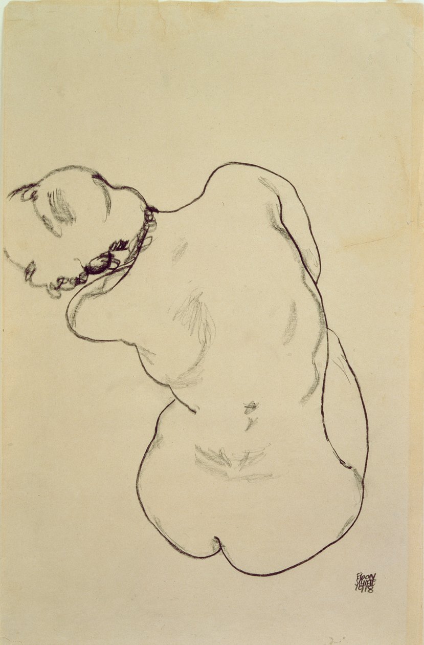 Nudo Reclino - Vista Posteriore, 1918 da Egon Schiele