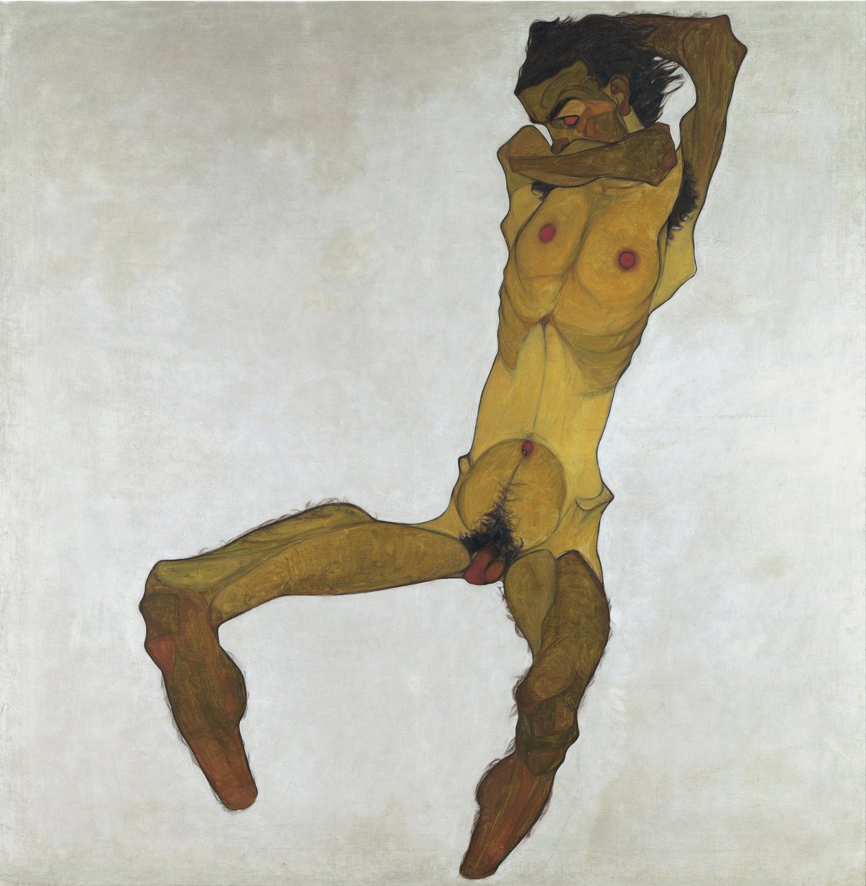 Nudo maschile seduto (Autoritratto) da Egon Schiele