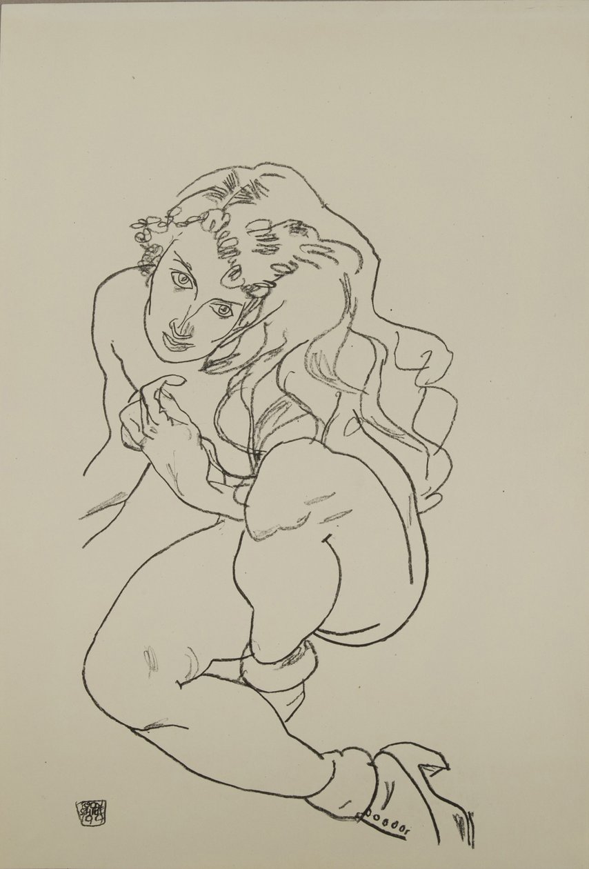 Nudo seduto da Egon Schiele