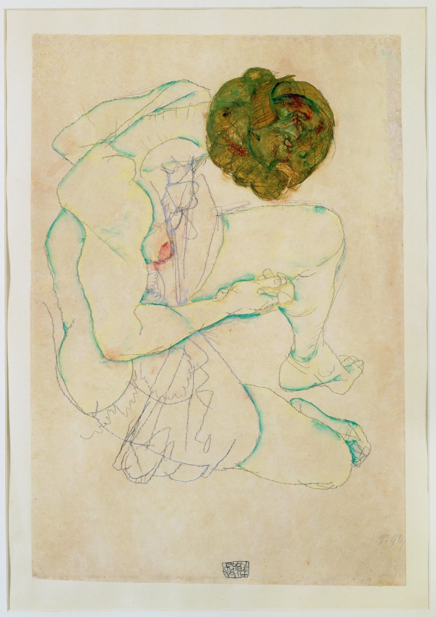 Nudo femminile seduto da Egon Schiele