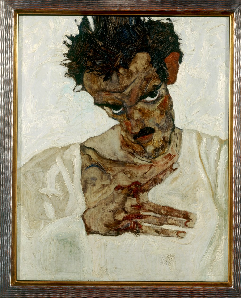 Autoritratto con testa abbassata da Egon Schiele