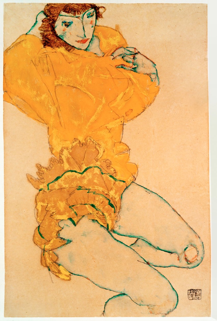 Donna che si spoglia [Donna che si spoglia]. da Egon Schiele