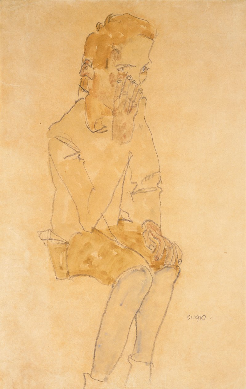 Ragazzo seduto, 1910 da Egon Schiele