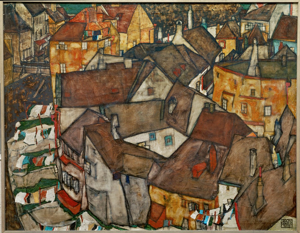 Piccola città - Krumau in Cecoslovacchia (olio su tela) da Egon Schiele