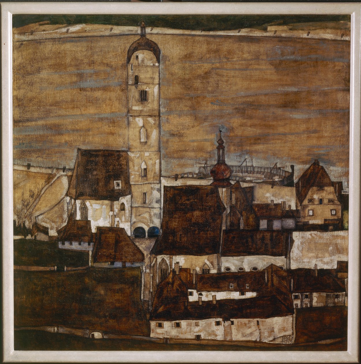 Stadt Stein II (dipinto su tela) da Egon Schiele