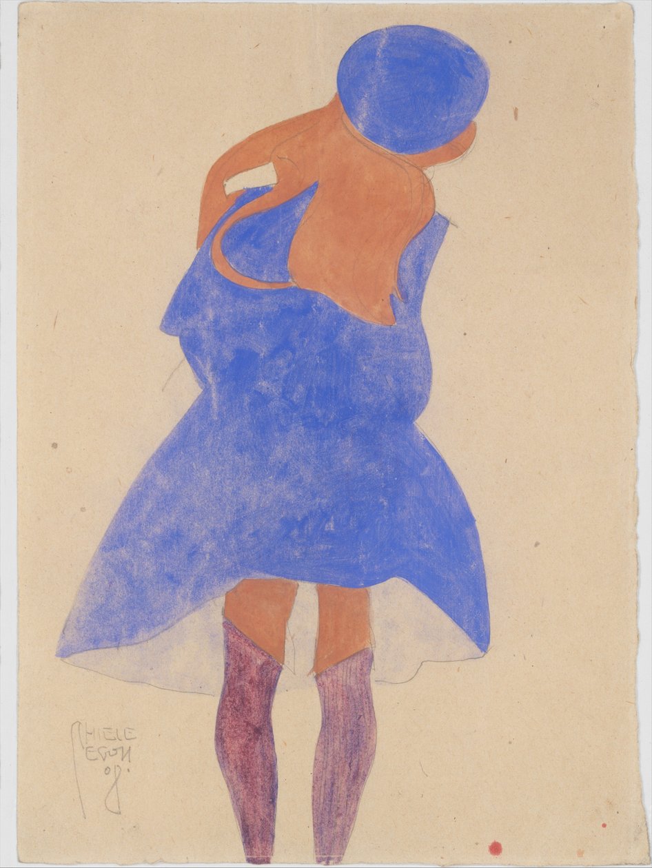 Ragazza in piedi, vista da dietro da Egon Schiele