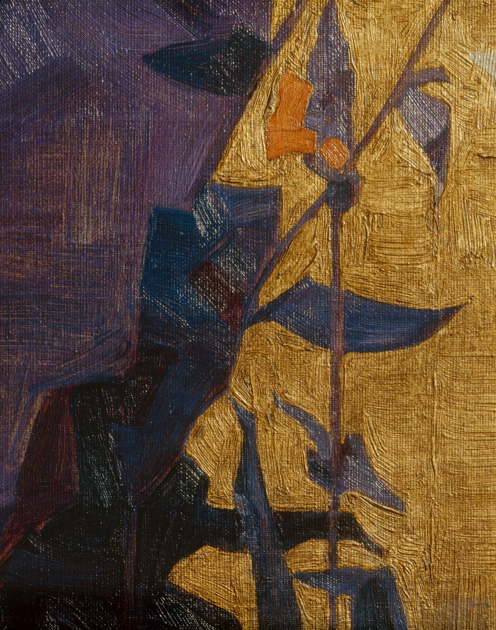 Fiore stilizzato su sfondo decorativo ... (bronzo) da Egon Schiele