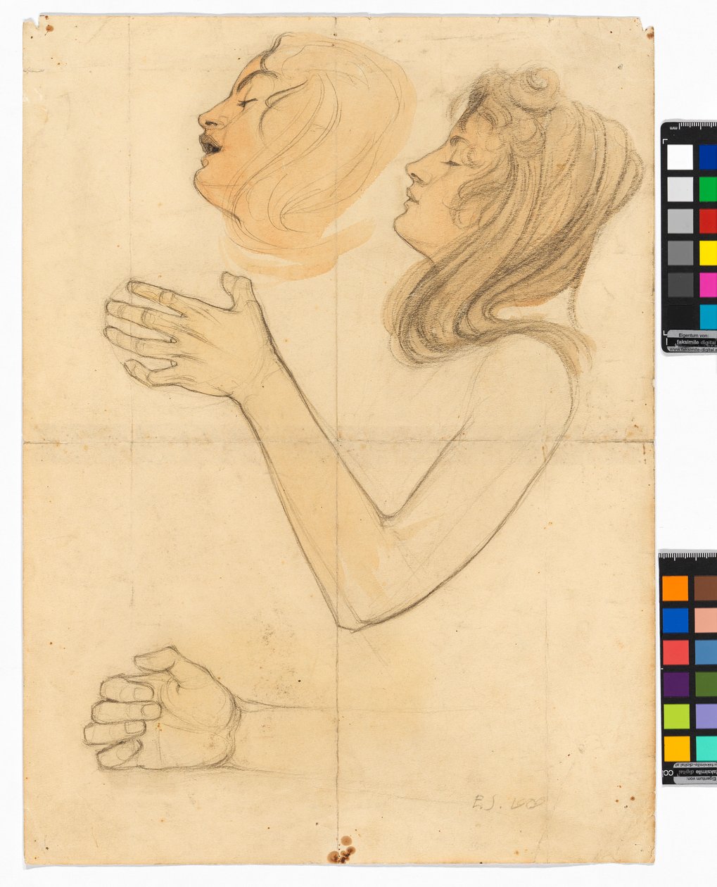 Studien der Schwester des Künstlers, Gertrude Schiele da Egon Schiele