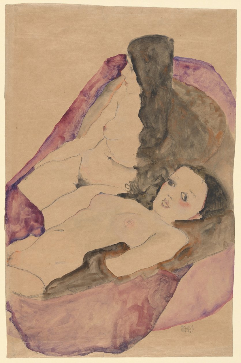 Due nudi reclinati, 1911 da Egon Schiele