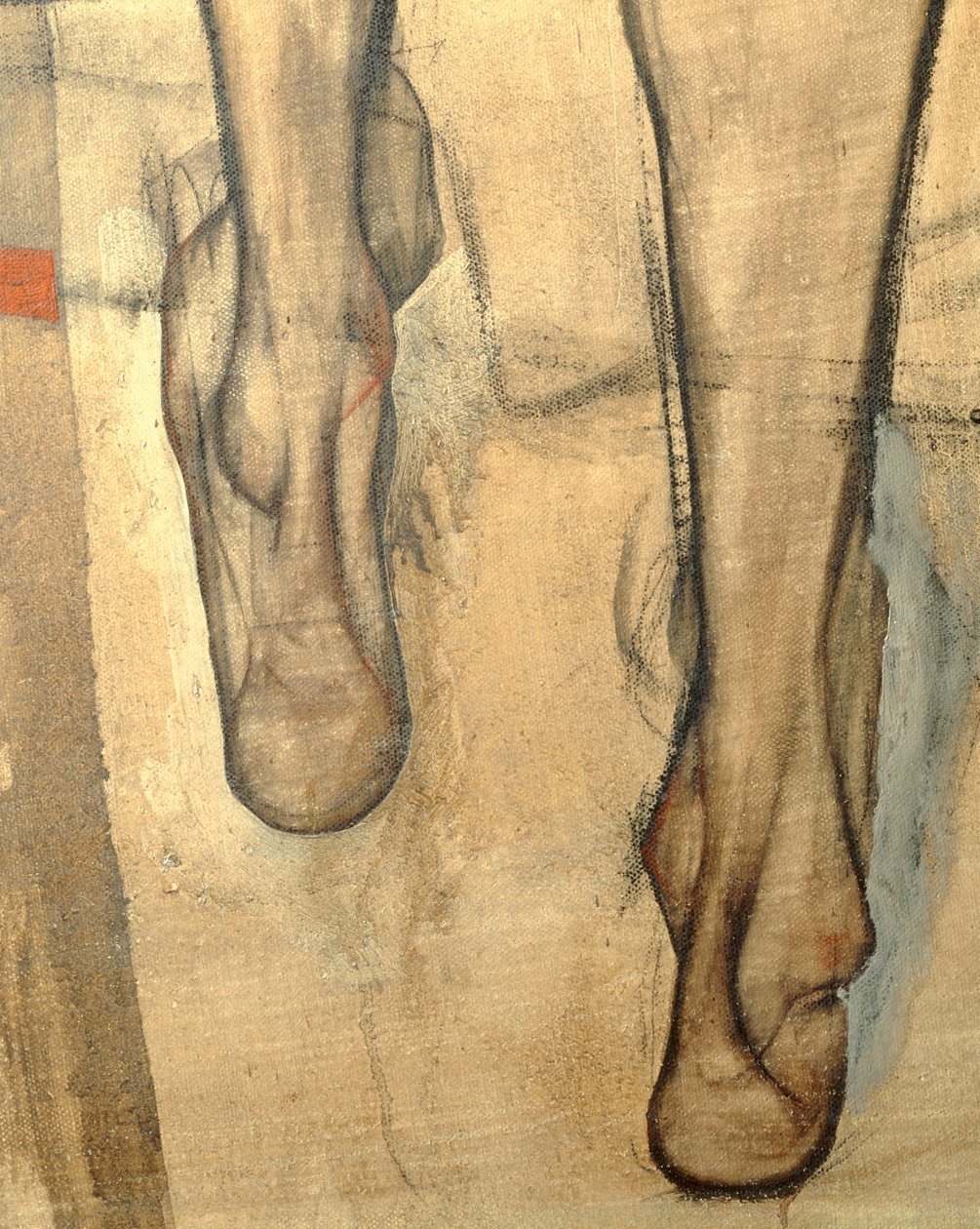 Nudo femminile con sciarpa a tracolla, frammento ... (pittura su tela) da Egon Schiele