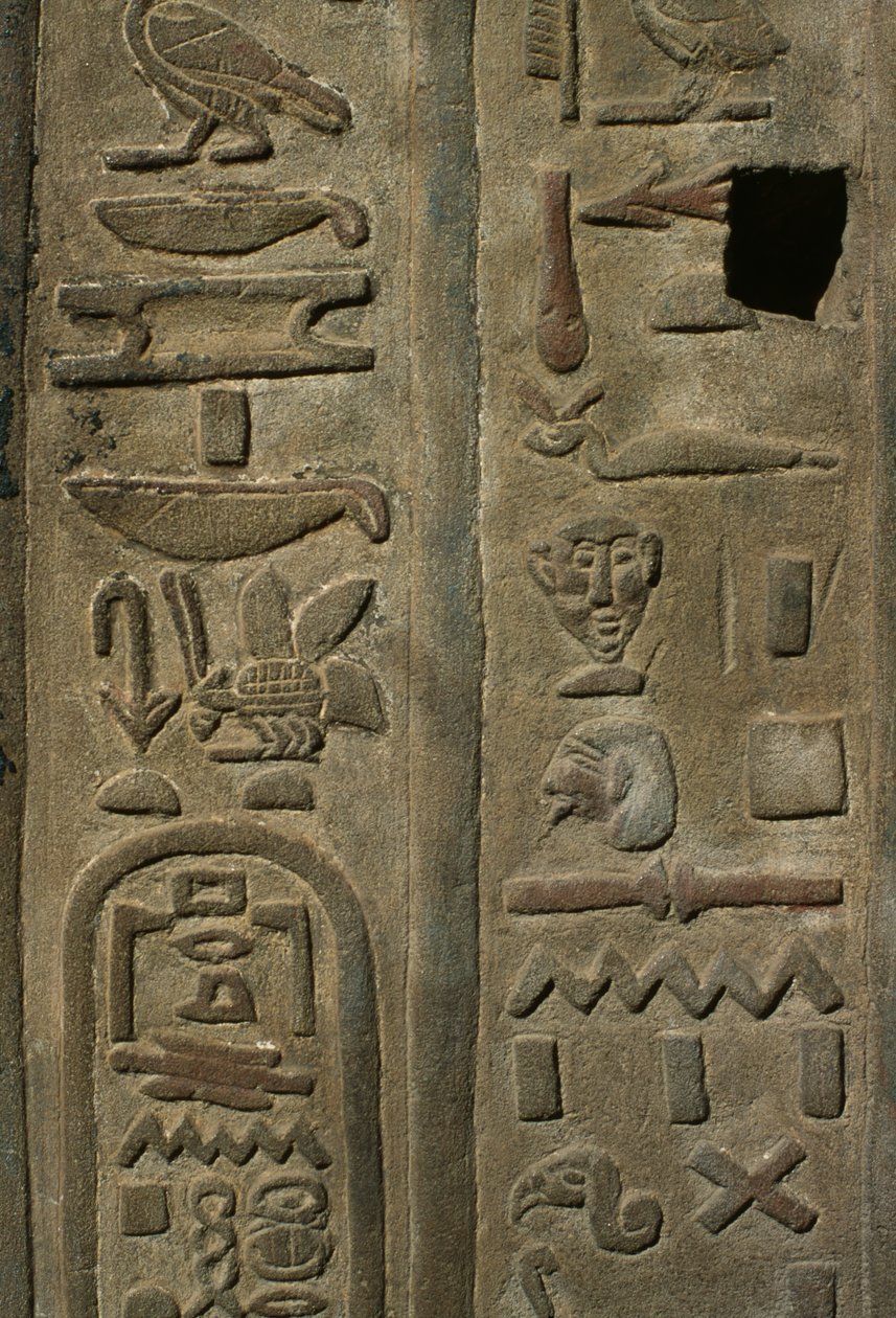 (dettaglio) di un rilievo, geroglifici calcare da Egyptian