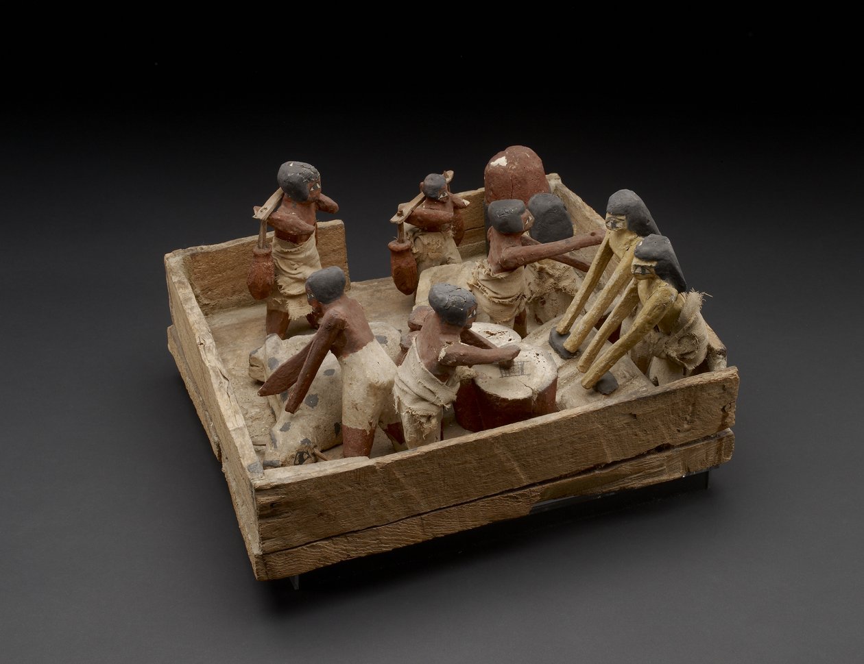 Modello che mostra attività di panificazione, birrificazione e macellazione da Egyptian 12th Dynasty