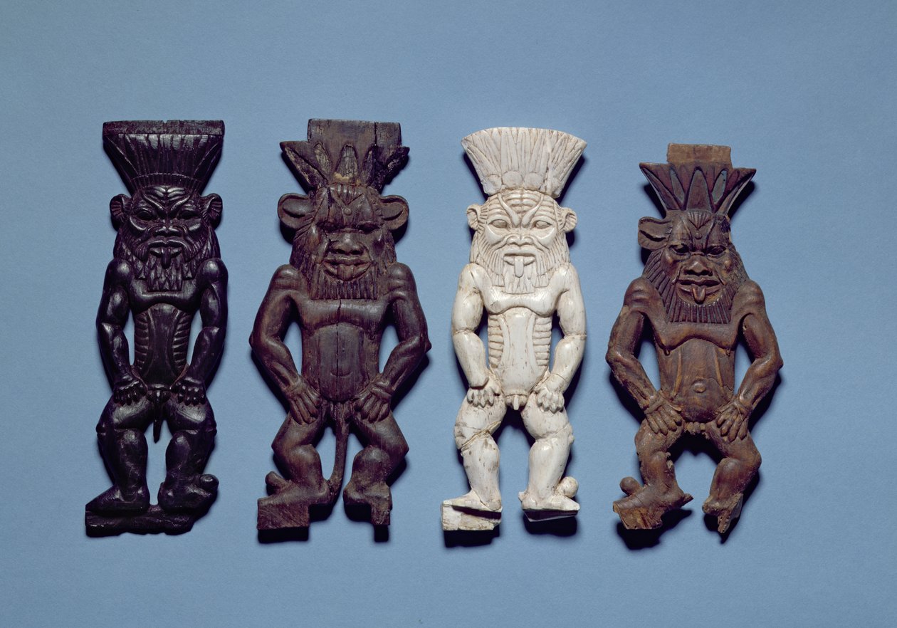 Quattro figure della divinità grottesca Bes, Nuovo Regno da Egyptian 18th Dynasty