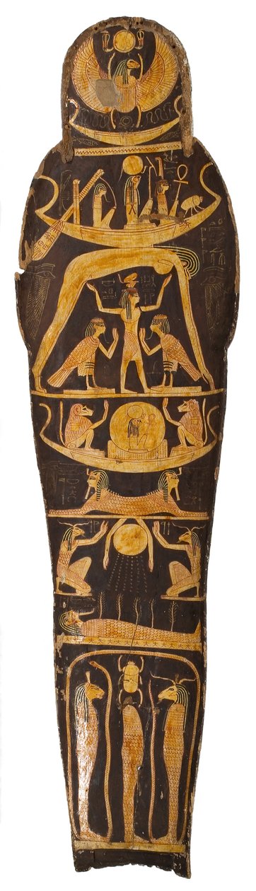 Coperchio della mummia, dal sarcofago del Capo degli scribi del tempio di Amon Re, Nespawershefyt, Terzo Periodo Intermedio, c.1000 a.C. da Egyptian 21st Dynasty