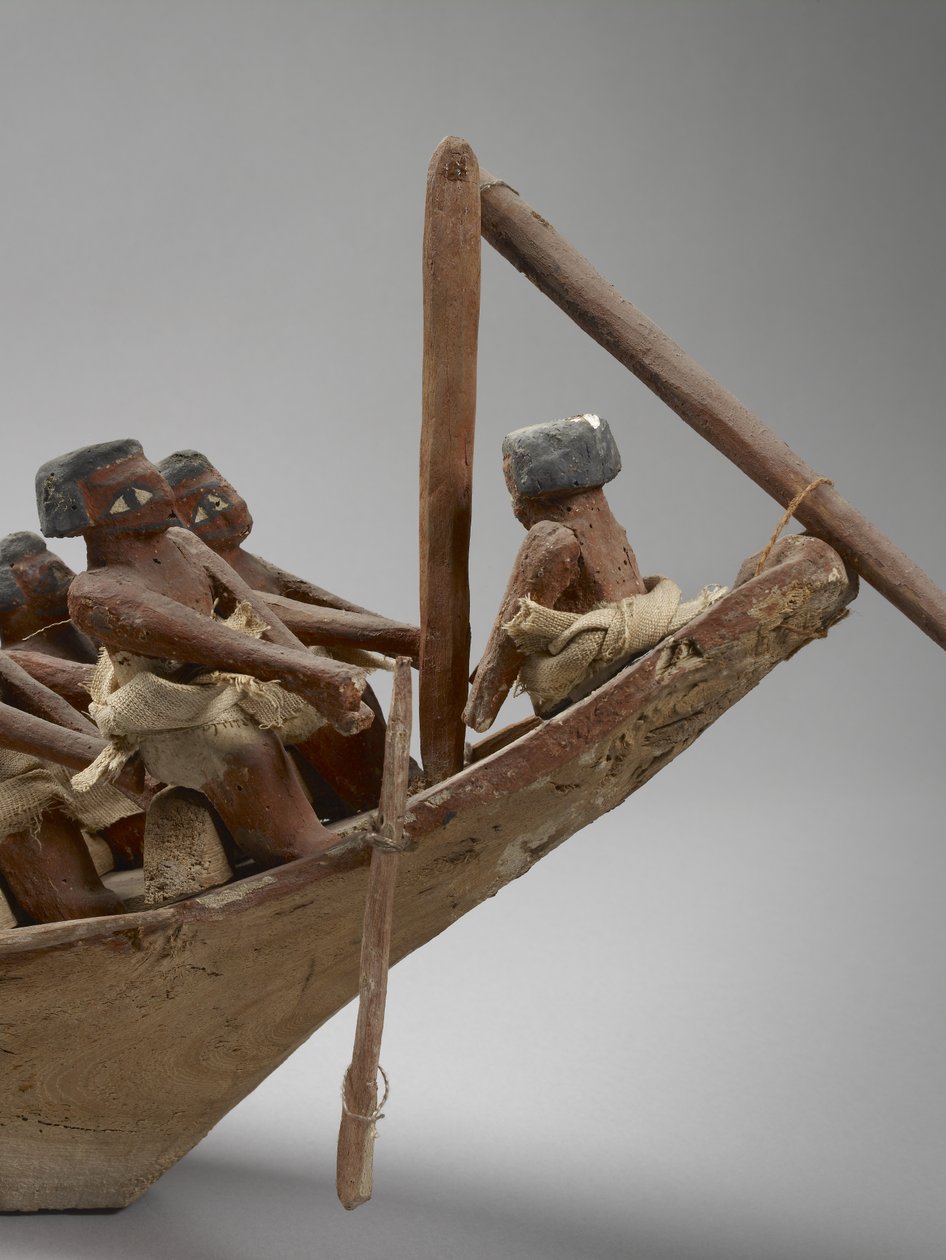 Modello di barca funeraria, da Beni Hasan, probabilmente Medio Regno (dettaglio) da Egyptian