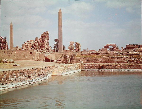 Veduta del Lago Sacro, Tempio di Amon da Egyptian