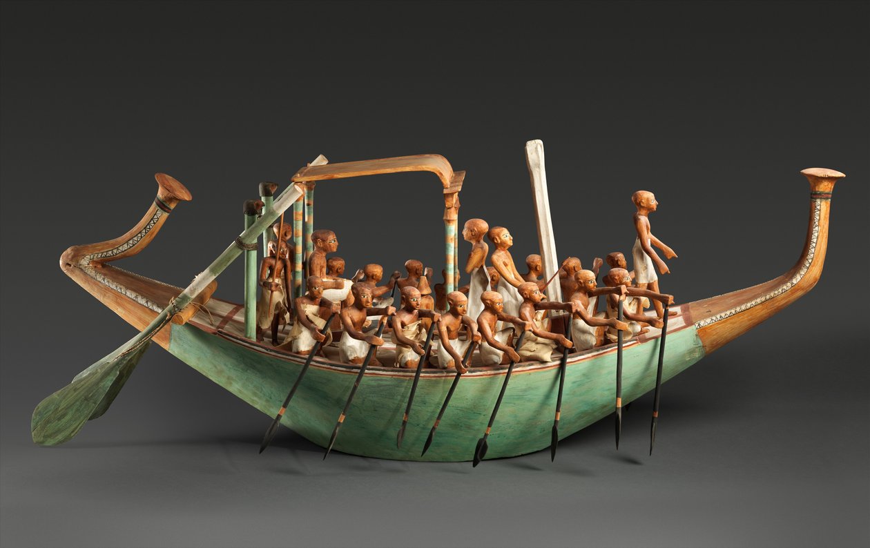 Modello di barca a remi, Medio Regno da Egyptian 12th Dynasty