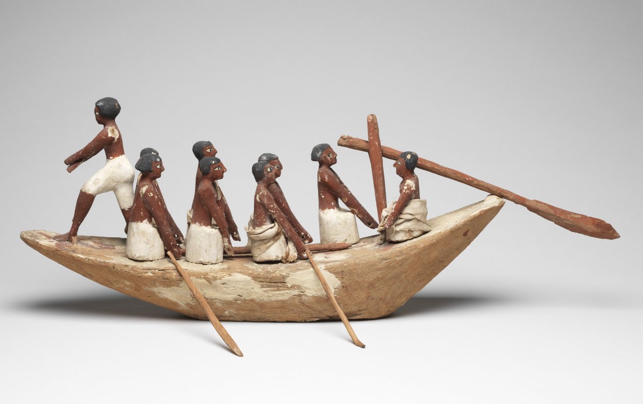 Modello di barca a vela dalla tomba di Khety (Beni Hasan) Medio Regno da Egyptian 12th Dynasty