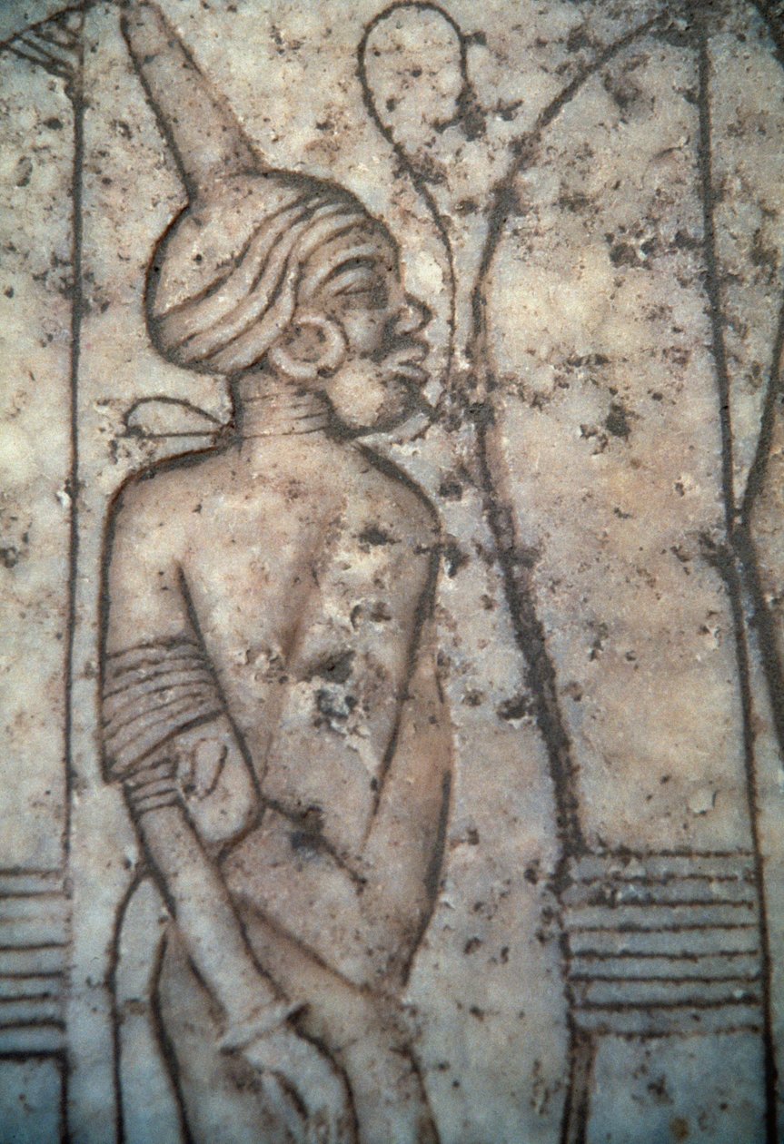 Prigioniero nubiano, rilievo della Civiltà Egizia da Egyptian 12th Dynasty