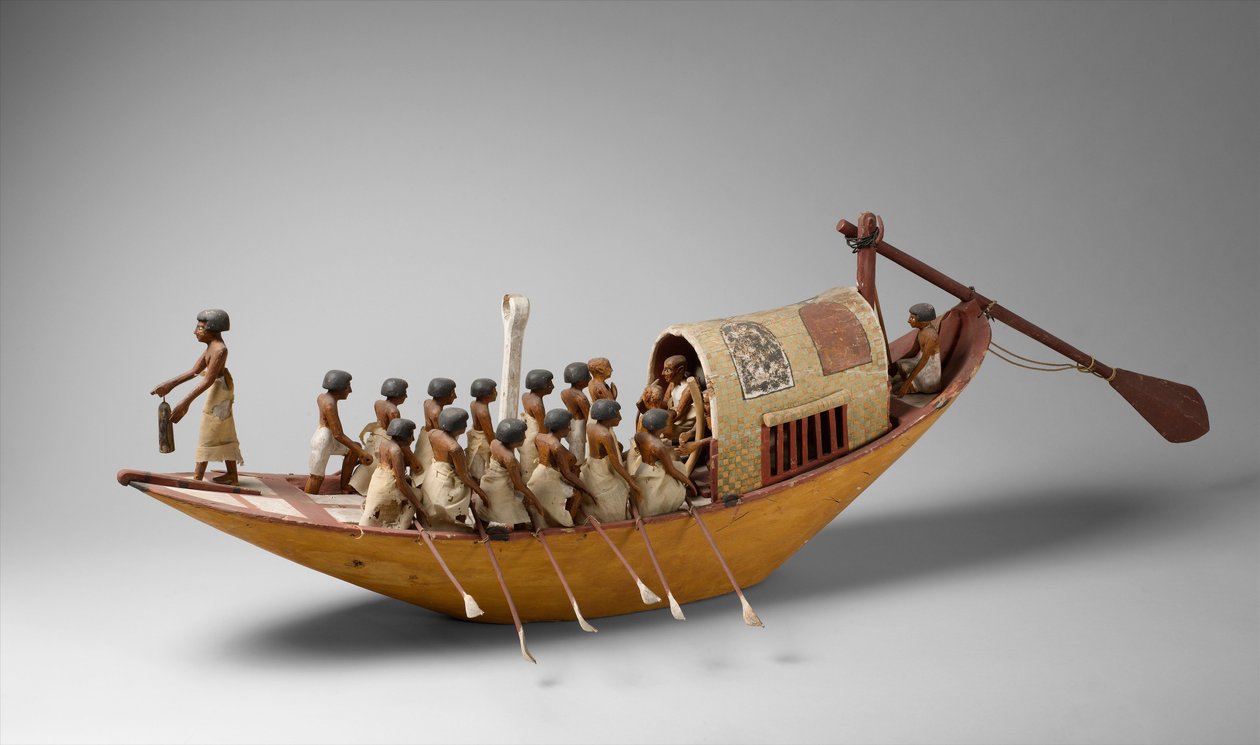 Barca da viaggio remata dalla tomba di Meketre da Egyptian 12th Dynasty