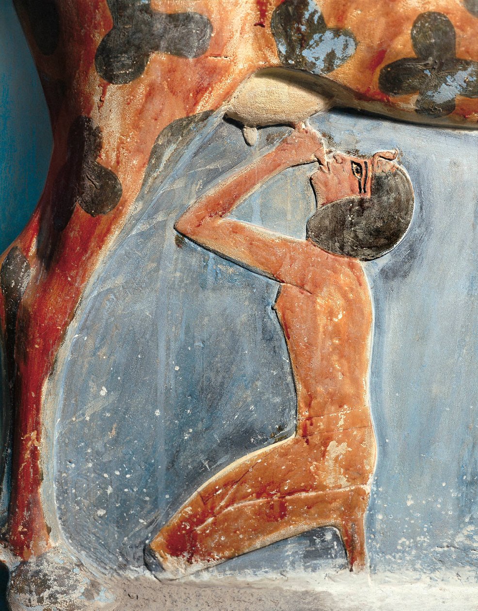 Antichità egizia: la dea vacca Hathor nutre il giovane Amenhotep II (Amenofi II) da Egyptian 18th Dynasty