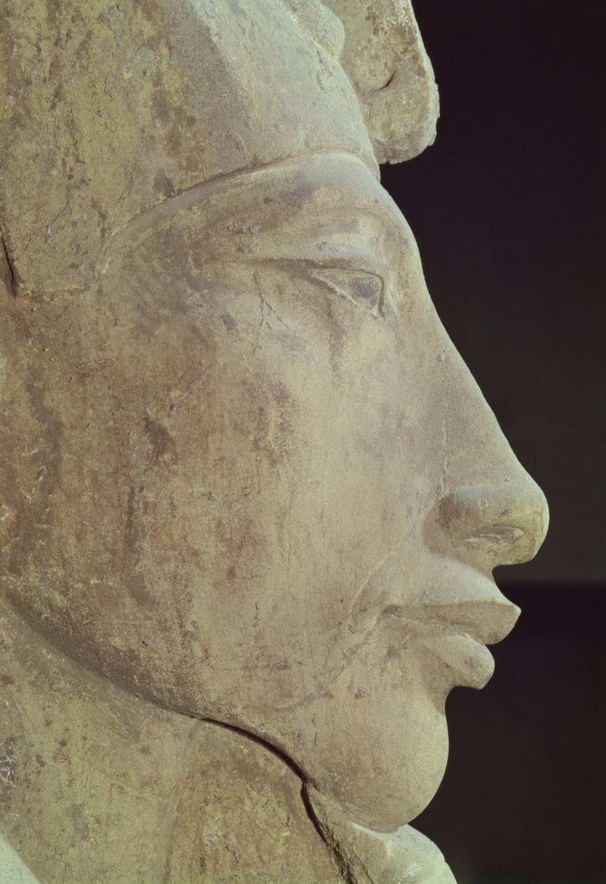 Busto di Amenophis IV (Akhenaton) (c.1364-1347 a.C.) dal Tempio di Amon, Karnak, c.1353-1337 a.C. (dettaglio) da Egyptian 18th Dynasty