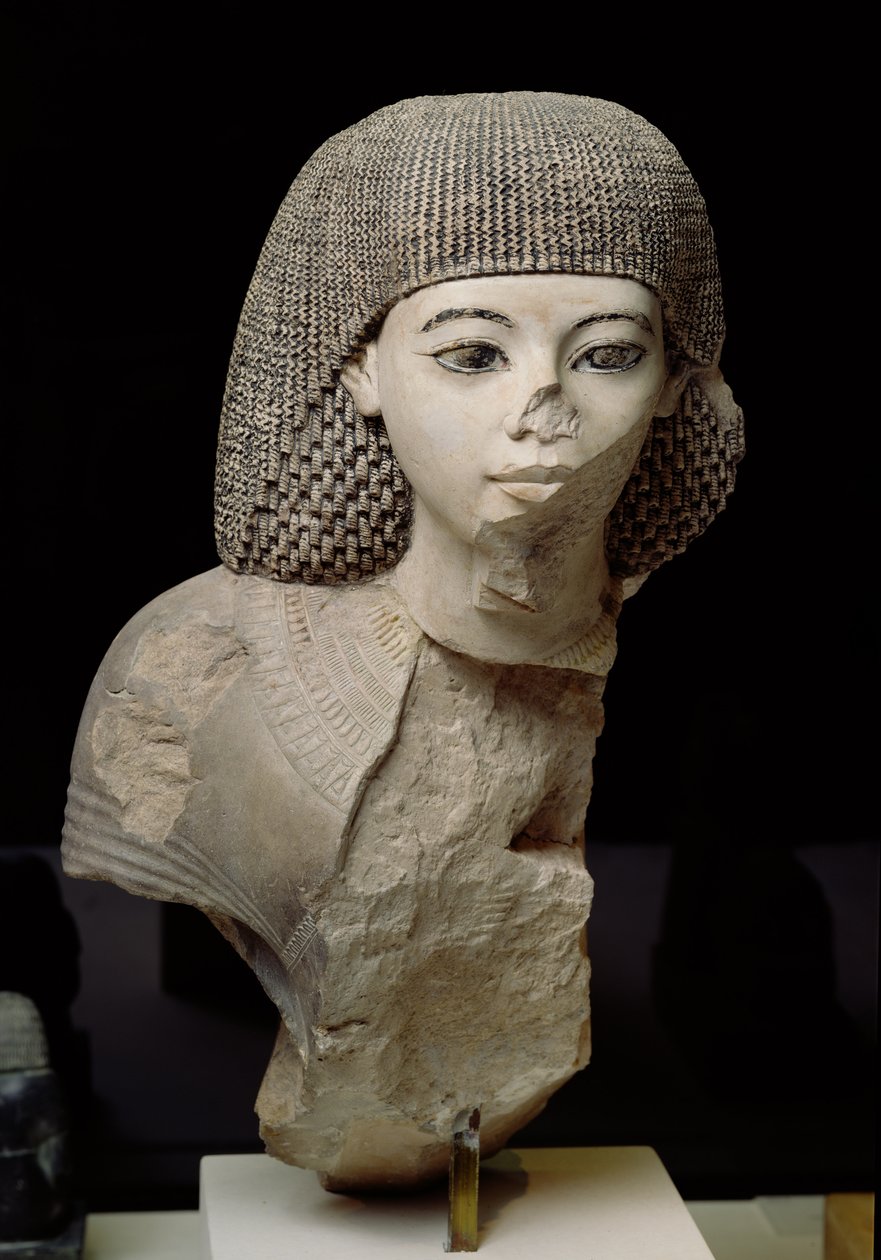Busto dello Scriba Reale, Meniou, Nuovo Regno, c.1391-53 a.C. da Egyptian 18th Dynasty