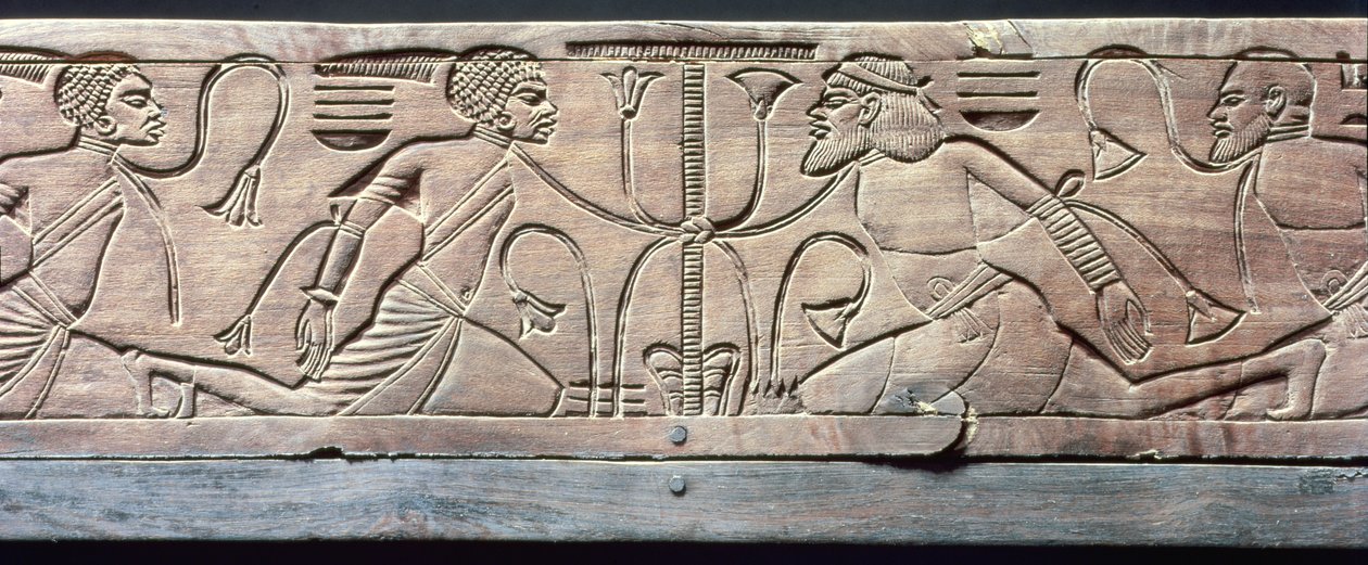 Dettaglio dello sgabello cerimoniale di Tutankhamon da Egyptian 18th Dynasty