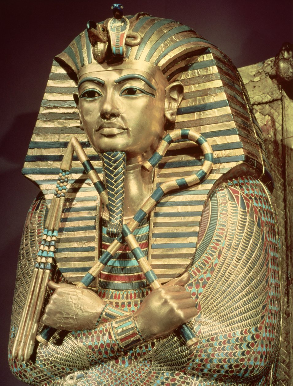 (dettaglio) del secondo sarcofago mummiforme di Tutankhamon da Egyptian 18th Dynasty