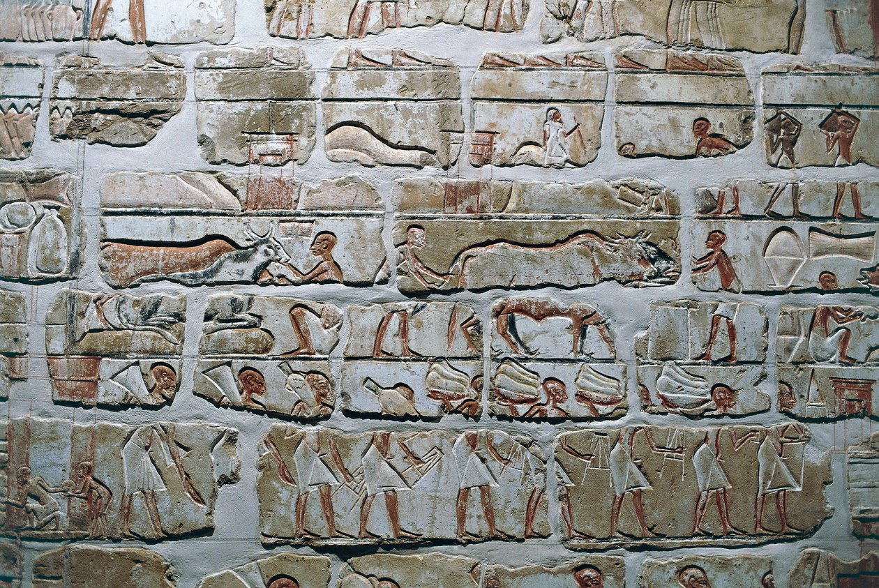 Egitto, Tebe, Luxor, Templi di Karnak, Muro di Talatat dal tempio di Amenhotep IV da Egyptian 18th Dynasty