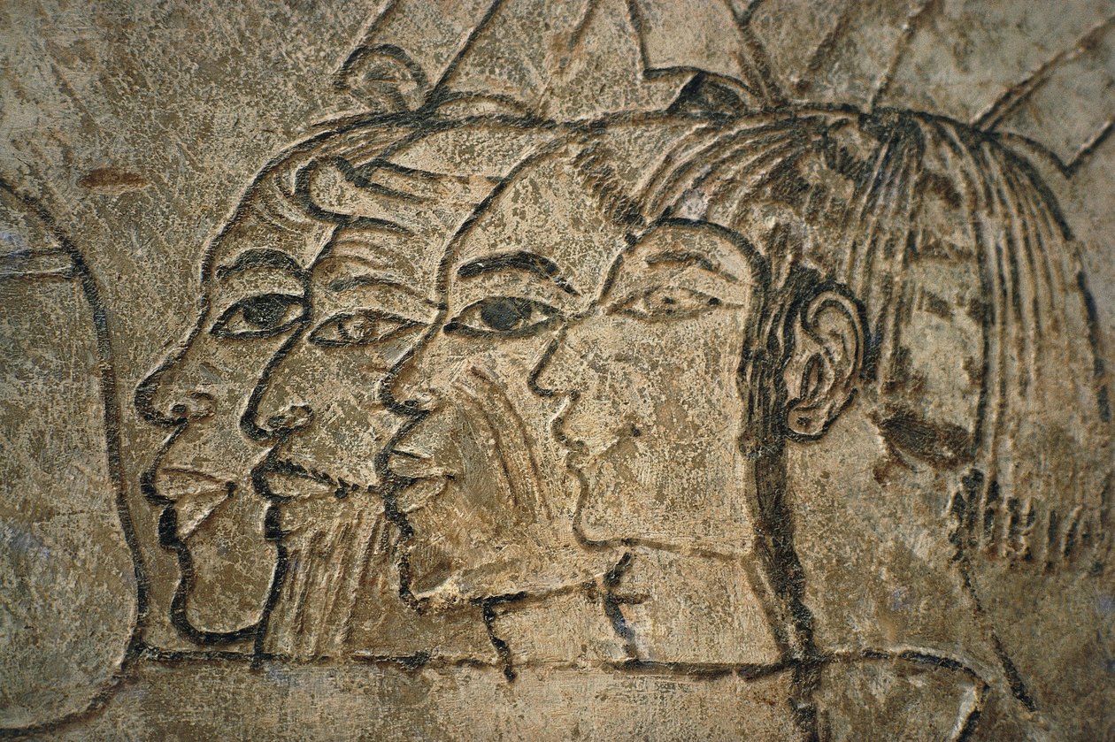 Egitto, Tebe Ovest, Sheikh Adn el-Qurna. Tomba di Ramos. Disegni murali da Egyptian 18th Dynasty