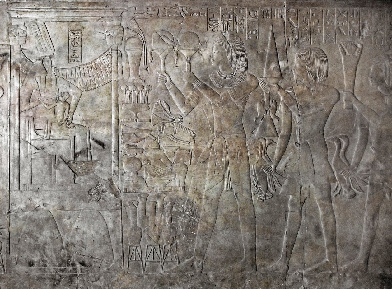Antichità egiziana: rilievo della tomba di Kha em Het da Egyptian 18th Dynasty