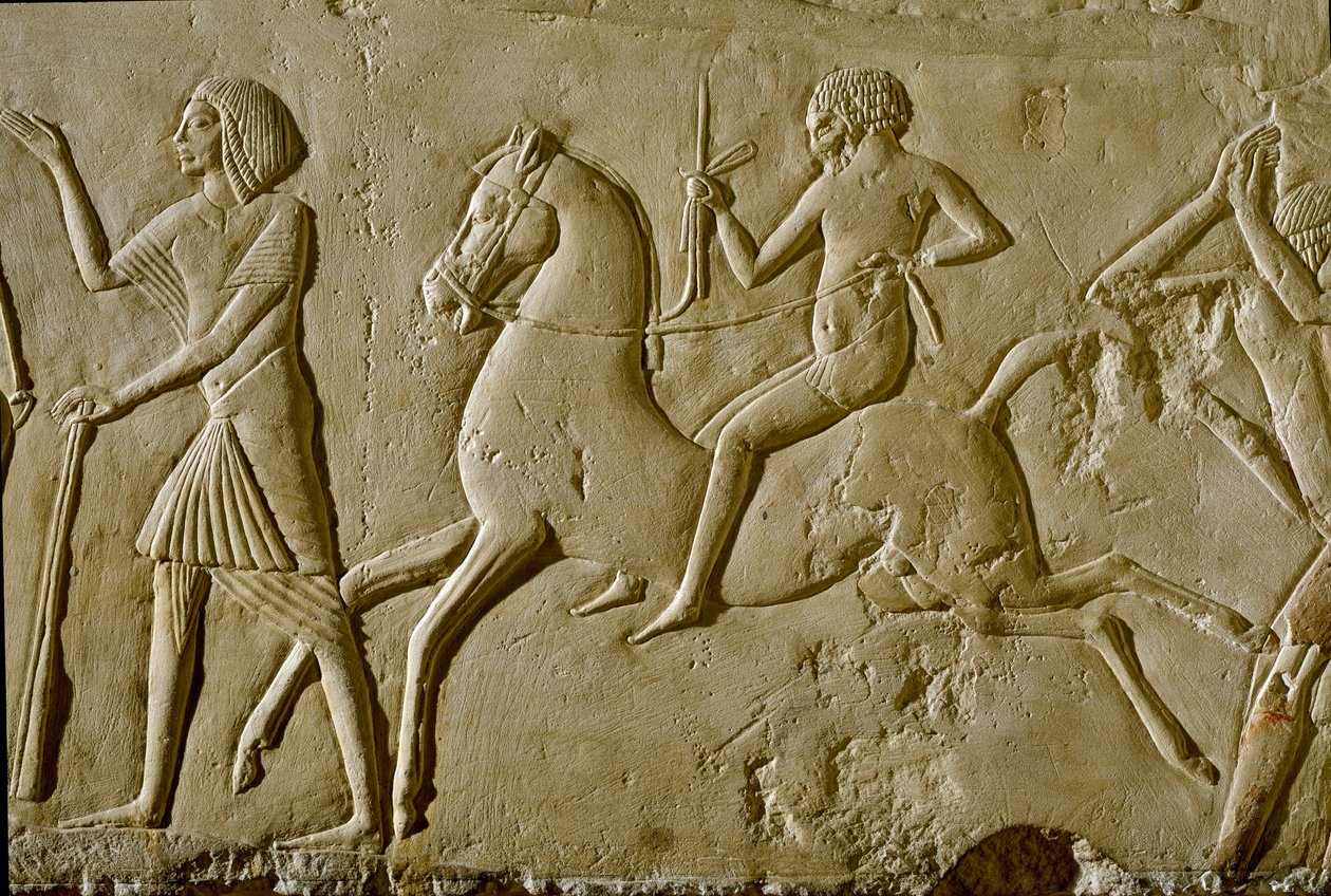 Antichità egizia: rilievo con guerriero a cavallo. Fine della XVIII dinastia da Egyptian 18th Dynasty