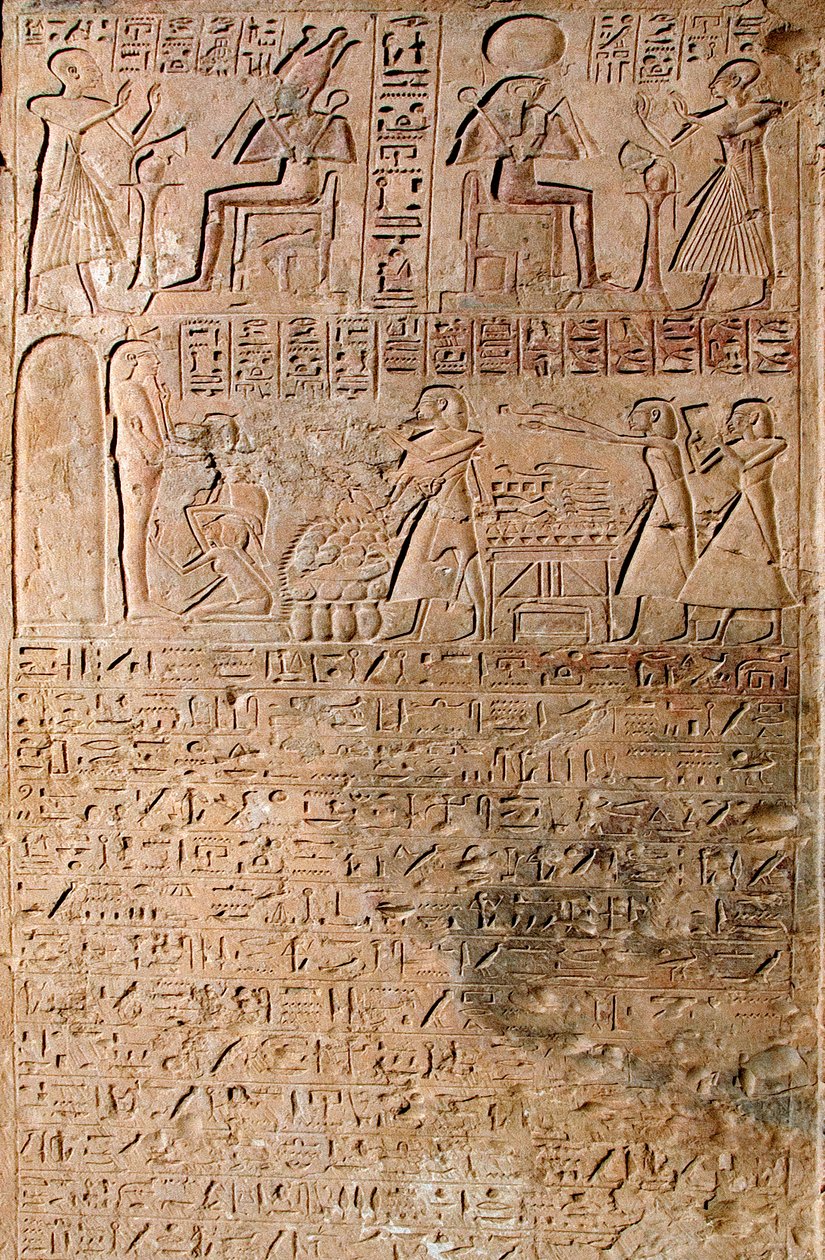 Antichità egiziane: scene di culto. Tomba di Kherouef da Egyptian 18th Dynasty