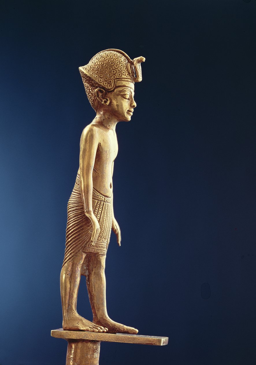 Figura del re da uno scettro, dalla tomba di Tutankhamon da Egyptian 18th Dynasty