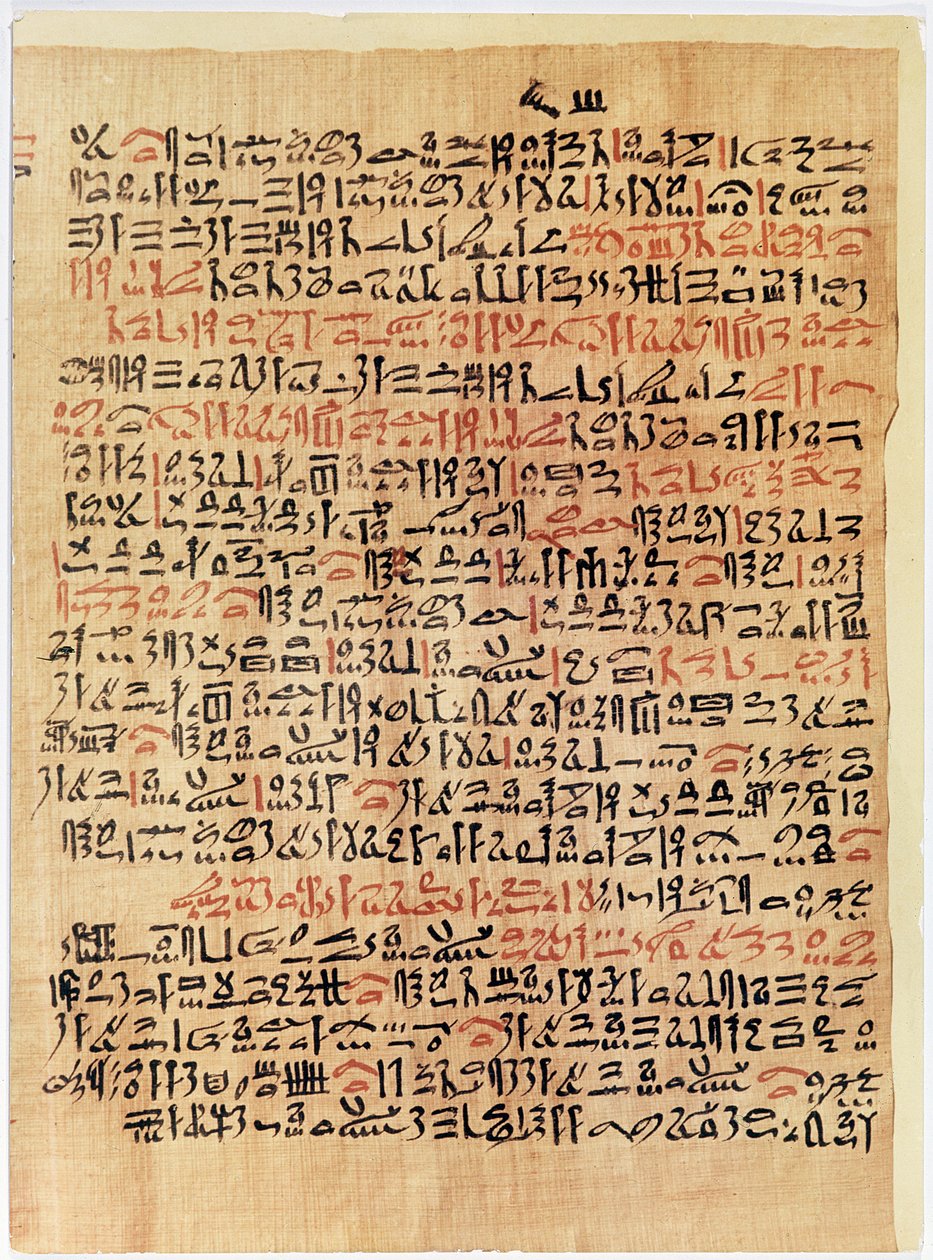 Frammento del Papiro Ebers, Nuovo Regno, c.1550 a.C. (papiro) da Egyptian 18th Dynasty