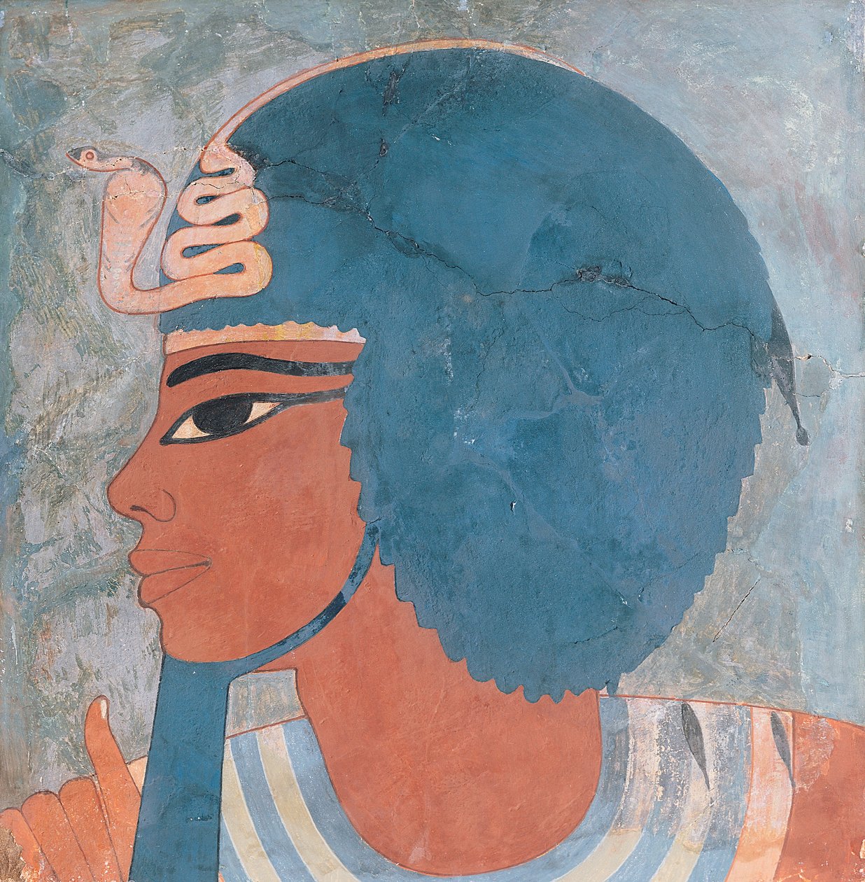 Testa di Amenofi III dalla tomba di Onsou, XVIII dinastia, 1550-1295 a.C. da Egyptian 18th Dynasty