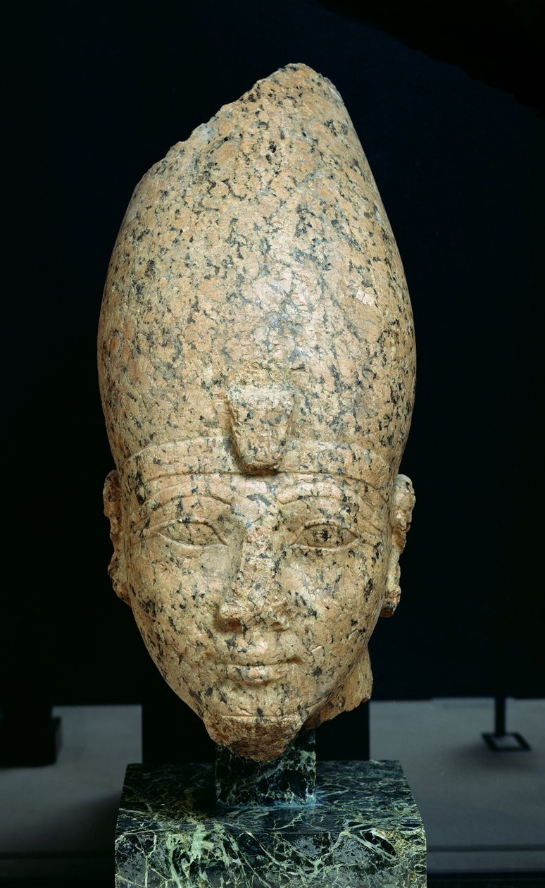 Testa di Hatshepsut (c.1473-c.1458 a.C.) o Tuthmosis II (c.1491-c.1479) Nuovo Regno, c.1479-1425 a.C. da Egyptian 18th Dynasty