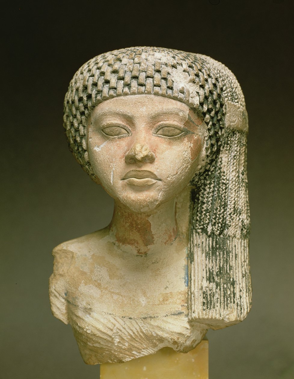 Testa di una principessa della famiglia di Akhenaton, Nuovo Regno da Egyptian 18th Dynasty