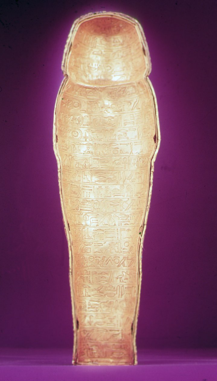 Interno di uno dei sarcofagi canopi, dalla tomba di Tutankhamon (c.1370-1352 a.C.) Nuovo Regno da Egyptian 18th Dynasty