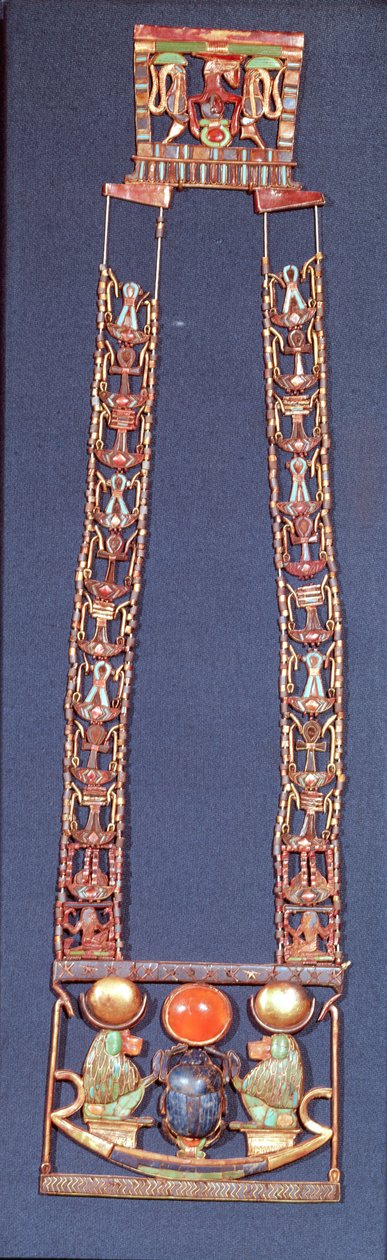 Collana del Sole Nascente, dalla tomba di Tutankhamon (c.1370-52 a.C.) Nuovo Regno da Egyptian 18th Dynasty
