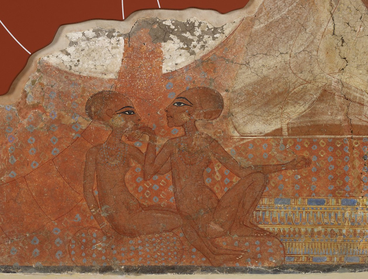 Affresco delle principesse, egiziano, Nuovo Regno, XVIII dinastia, c.1555-1337 a.C. da Egyptian 18th Dynasty