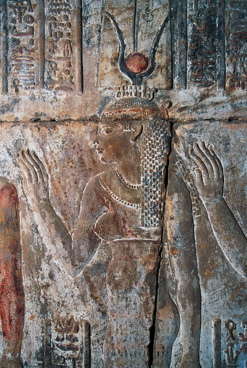 Rilievo di Hatshepsut raffigurata come Hathor, Tempio Funerario di Hatshepsut, Deir el-Bahari, Luxor, Tebe (Patrimonio dell