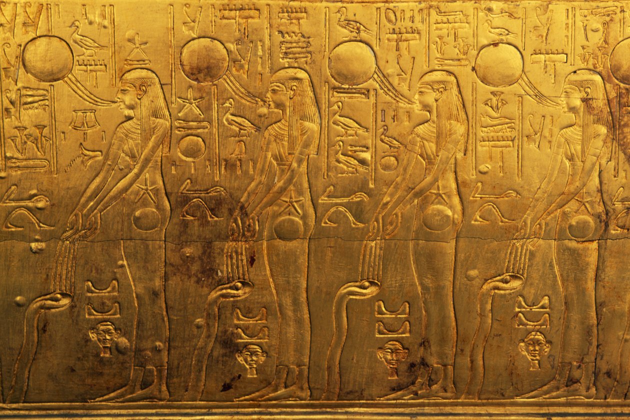 Rilievo sul pannello esterno destro della seconda cappella funeraria, Tesoro di Tutankhamon, Egitto, Civiltà Egizia, Nuovo Regno, Dinastia XVIII da Egyptian 18th Dynasty