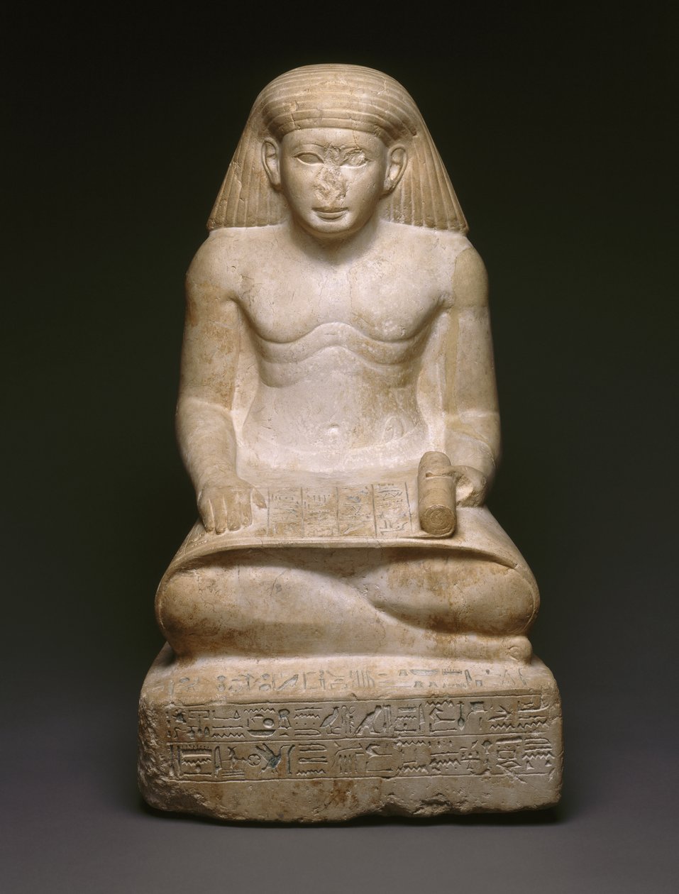 Statua dello scriba di Amunhotep, figlio di Nebiry, c.1426-1400 a.C. (calcare) da Egyptian 18th Dynasty